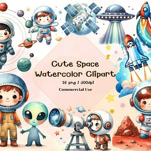 Kit Digital Astronaura Aquarela