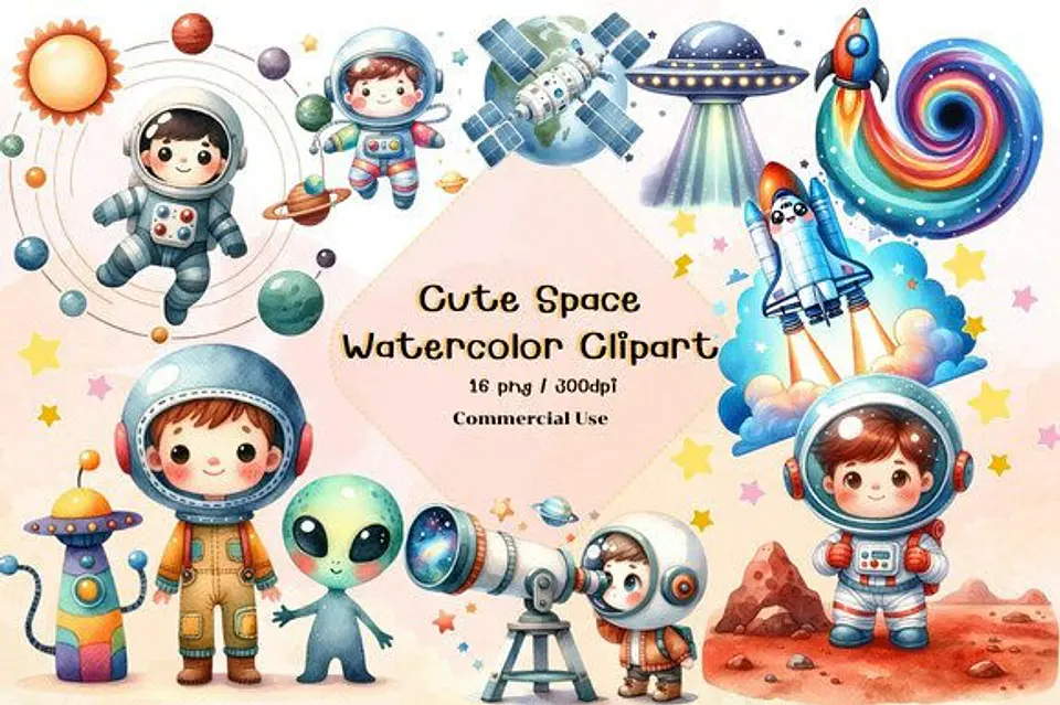 Kit Digital Astronaura Aquarela 1