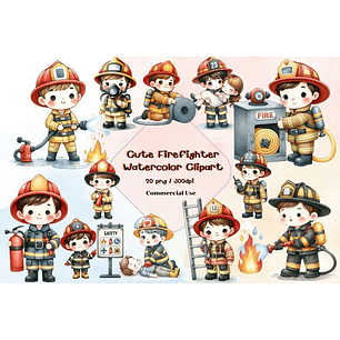 Kit Digital Bombeiro aquarela