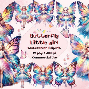 Kit Digital Borboleta Menina Fada