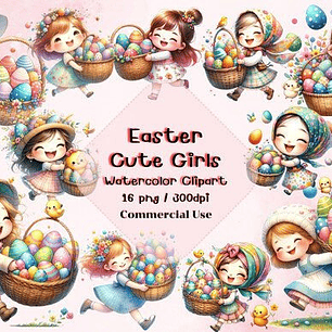 Kit Digital Naree - Páscoa Menina Cesta