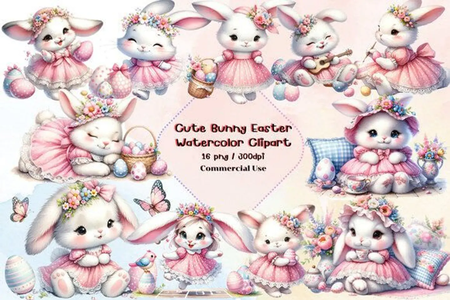 Kit Digital Naree - Coelhinha Rosa 1