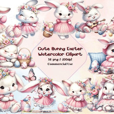 Kit Digital Naree - Coelhinha Rosa 1