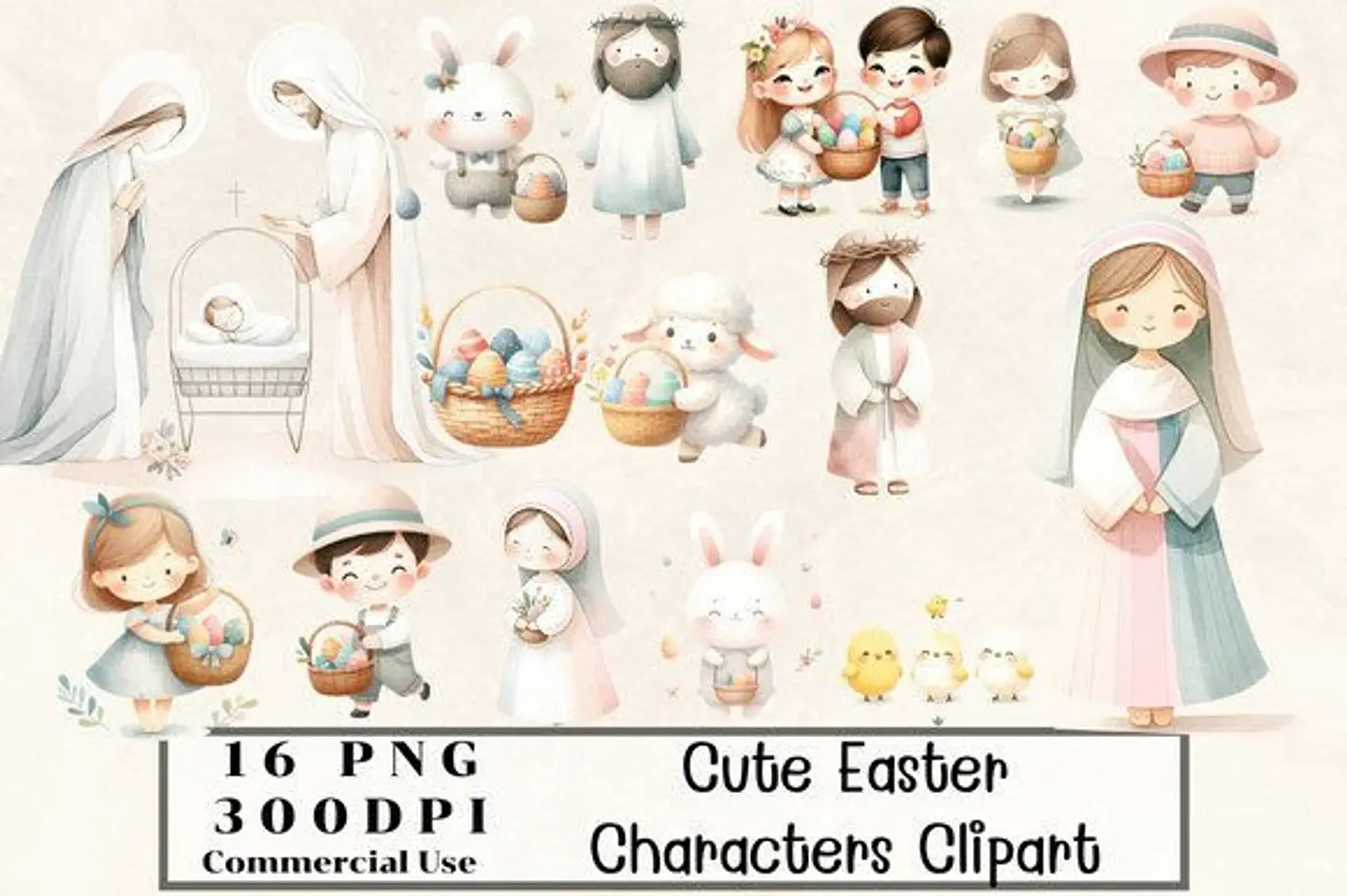 Kit Digital Naree - Páscoa Aquarela 1