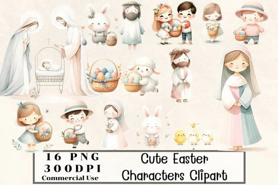 Kit Digital Naree - Páscoa Aquarela 1