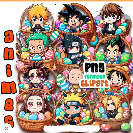 Kit Digital Páscoa Animes 1