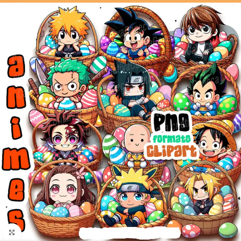 Kit Digital Páscoa Animes 1