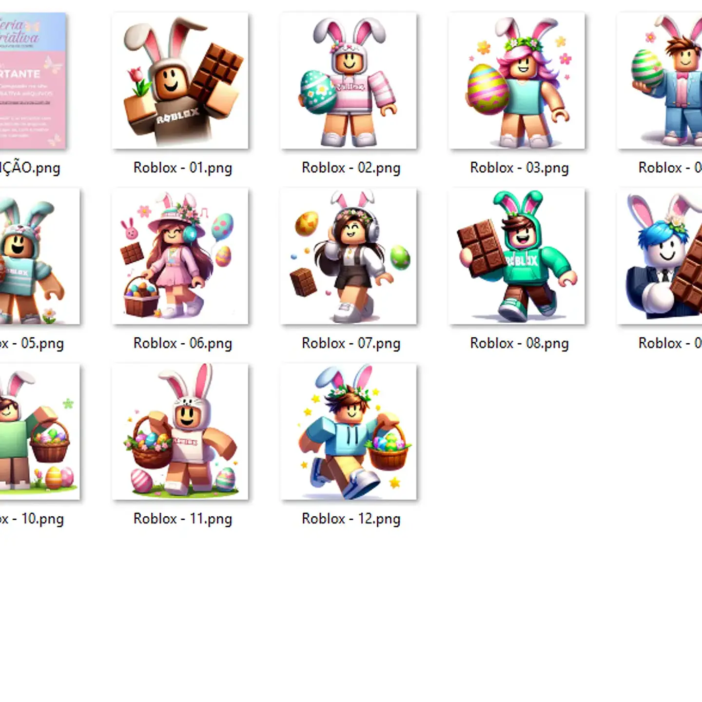 Kit Digital Páscoa Roblox 2