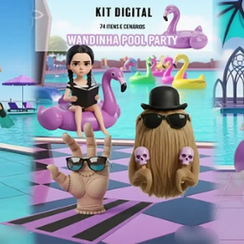 Kit Digital Wandinha Pool Party 1