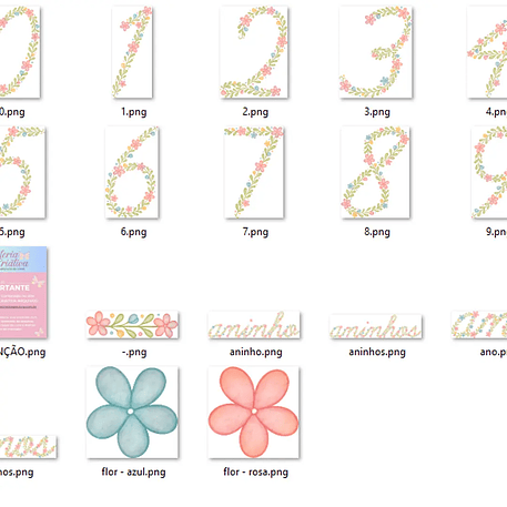 Kit Digital Alfabeto Florido Completo 2