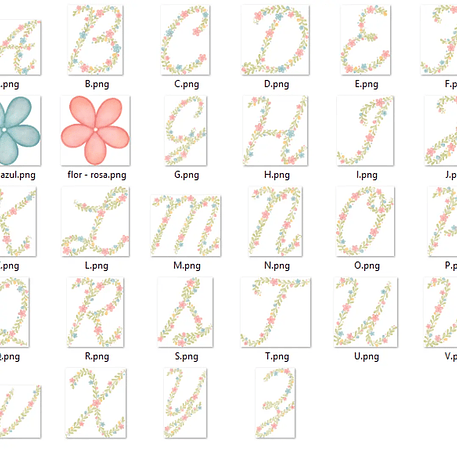 Kit Digital Alfabeto Florido Completo 4