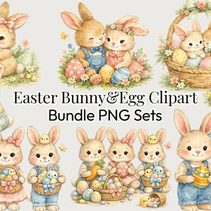 Kit Digital Páscoa Casal de Coelhos 1