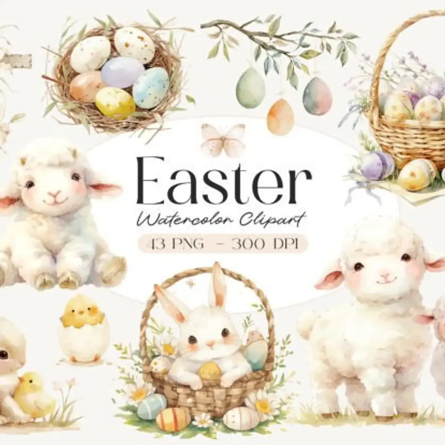 Kit Digital Páscoa Aquarela 3 1