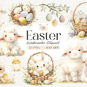 Kit Digital Páscoa Aquarela 3