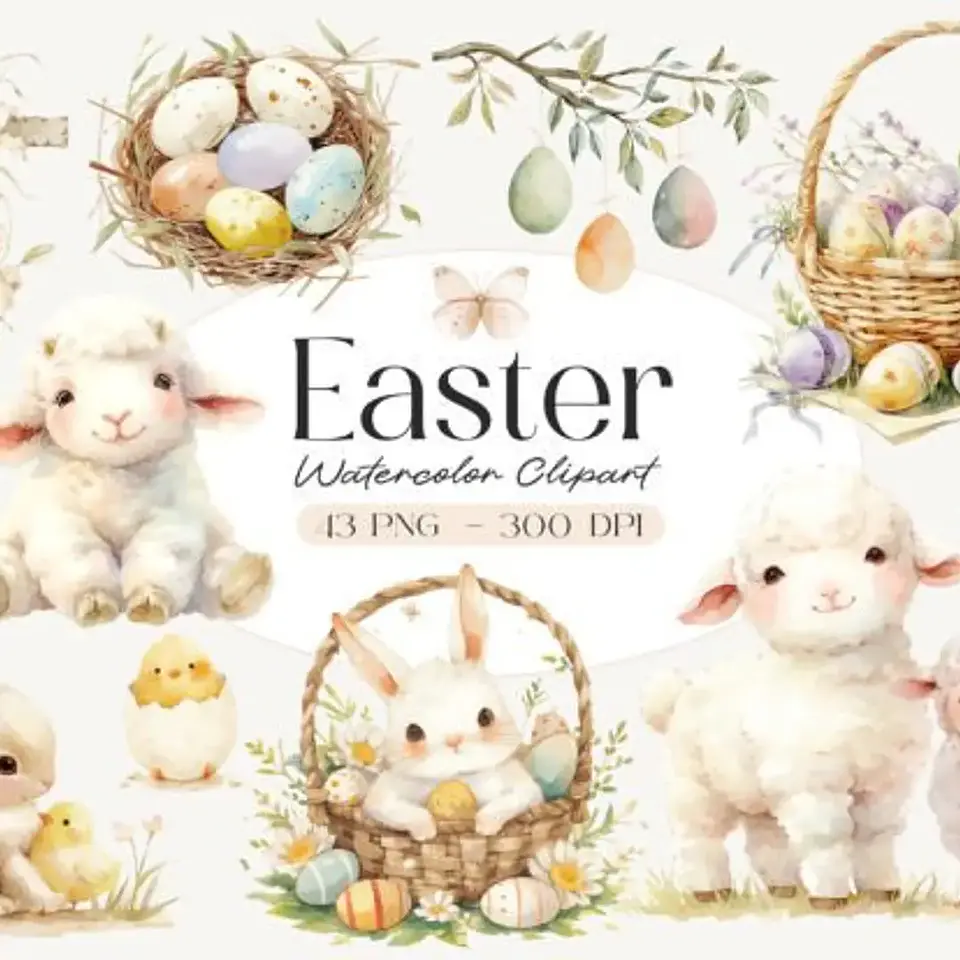 Kit Digital Páscoa Aquarela 3 1