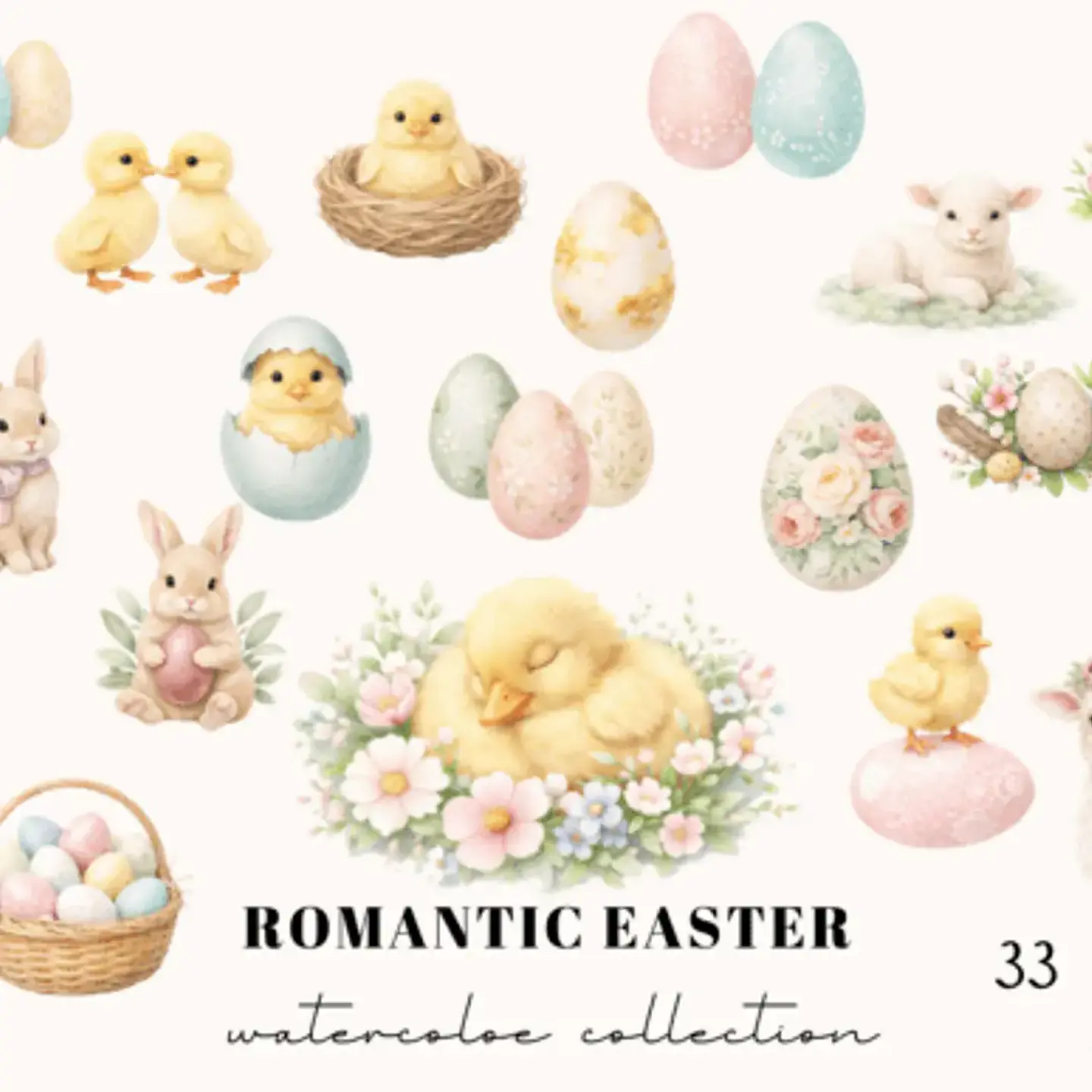 Kit Digital Páscoa Páscoa Aquarela 1