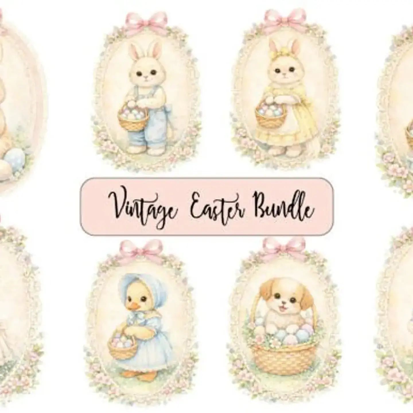 Kit Digital Páscoa Moldura Vintage 1