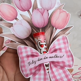 Arquivo Dia da Mulher Card Batom Buquê