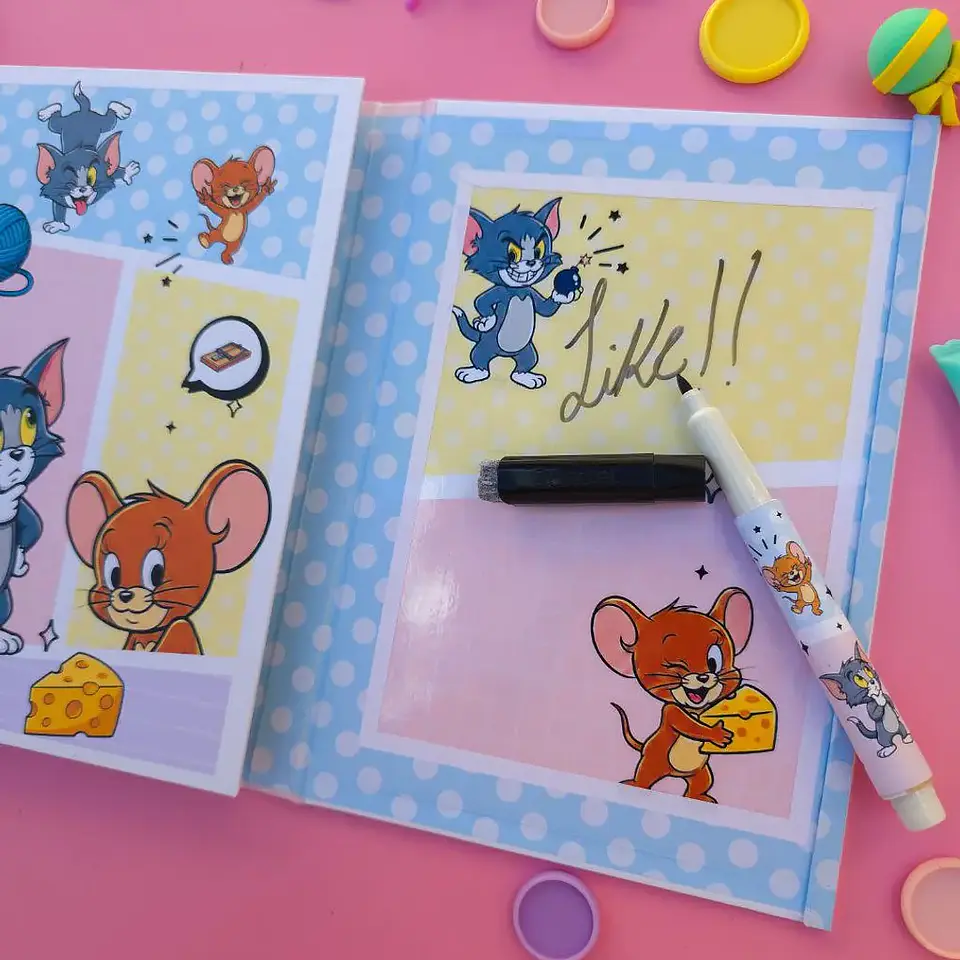 Arquivo Caderno Especial A5 Quadro Embutido Tom e Jerry 3