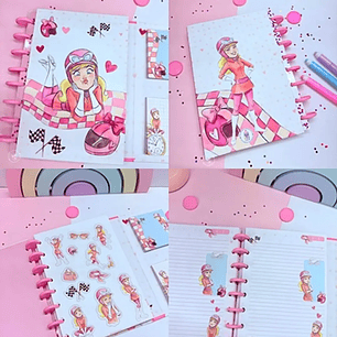 Arquivo Caderno Especial Duplo Disco A5 - Penelope Pitstop