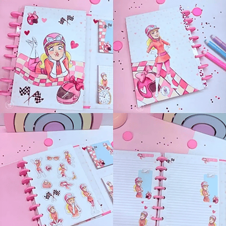 Arquivo Caderno Especial Duplo Disco A5 - Penelope Pitstop 1