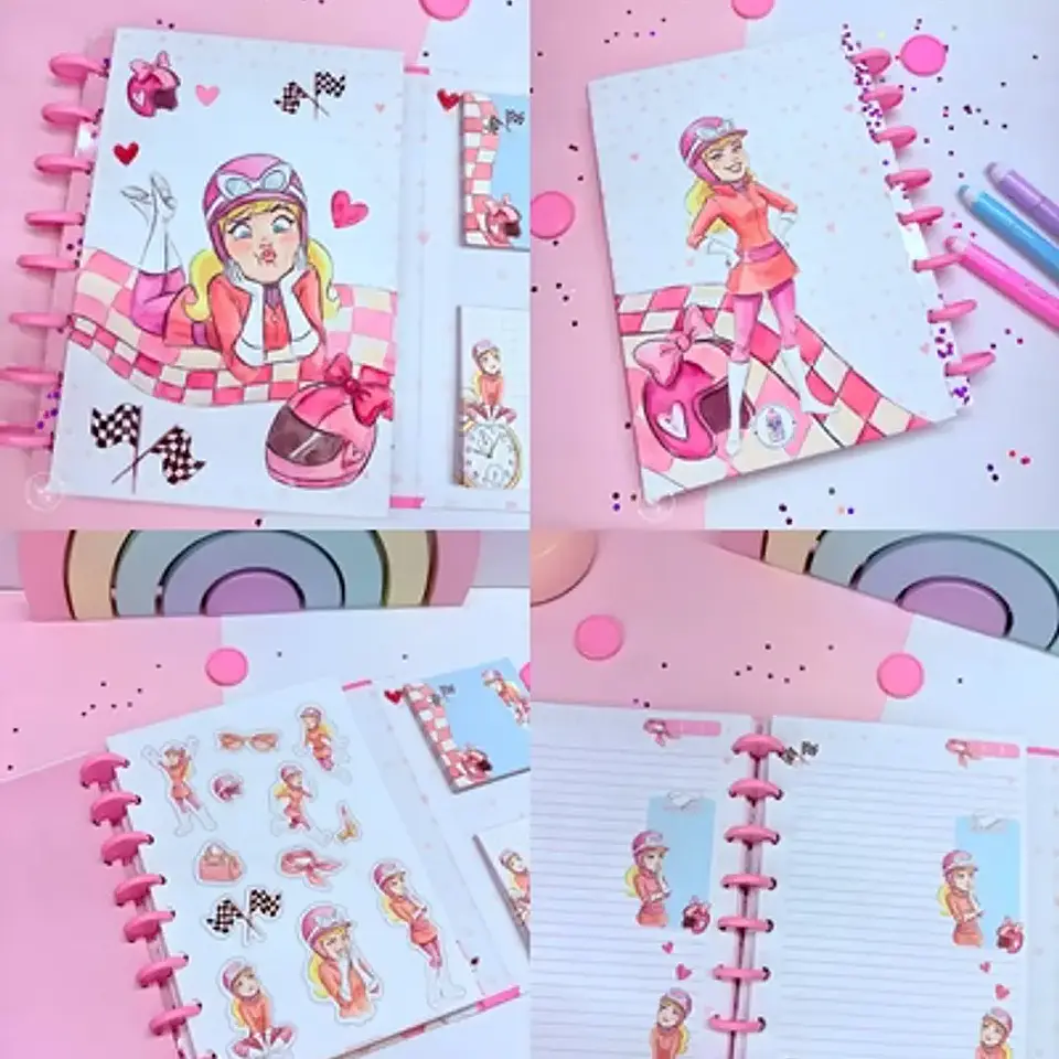 Arquivo Caderno Especial Duplo Disco A5 - Penelope Pitstop 1
