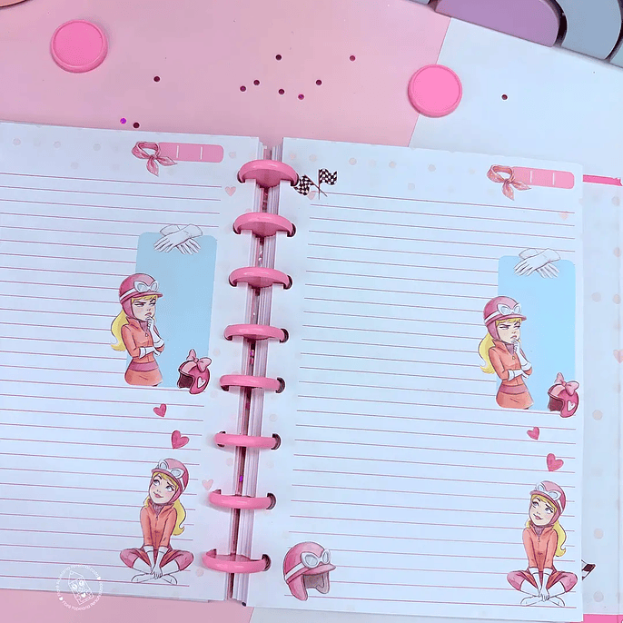 Arquivo Caderno Especial Duplo Disco A5 - Penelope Pitstop 2