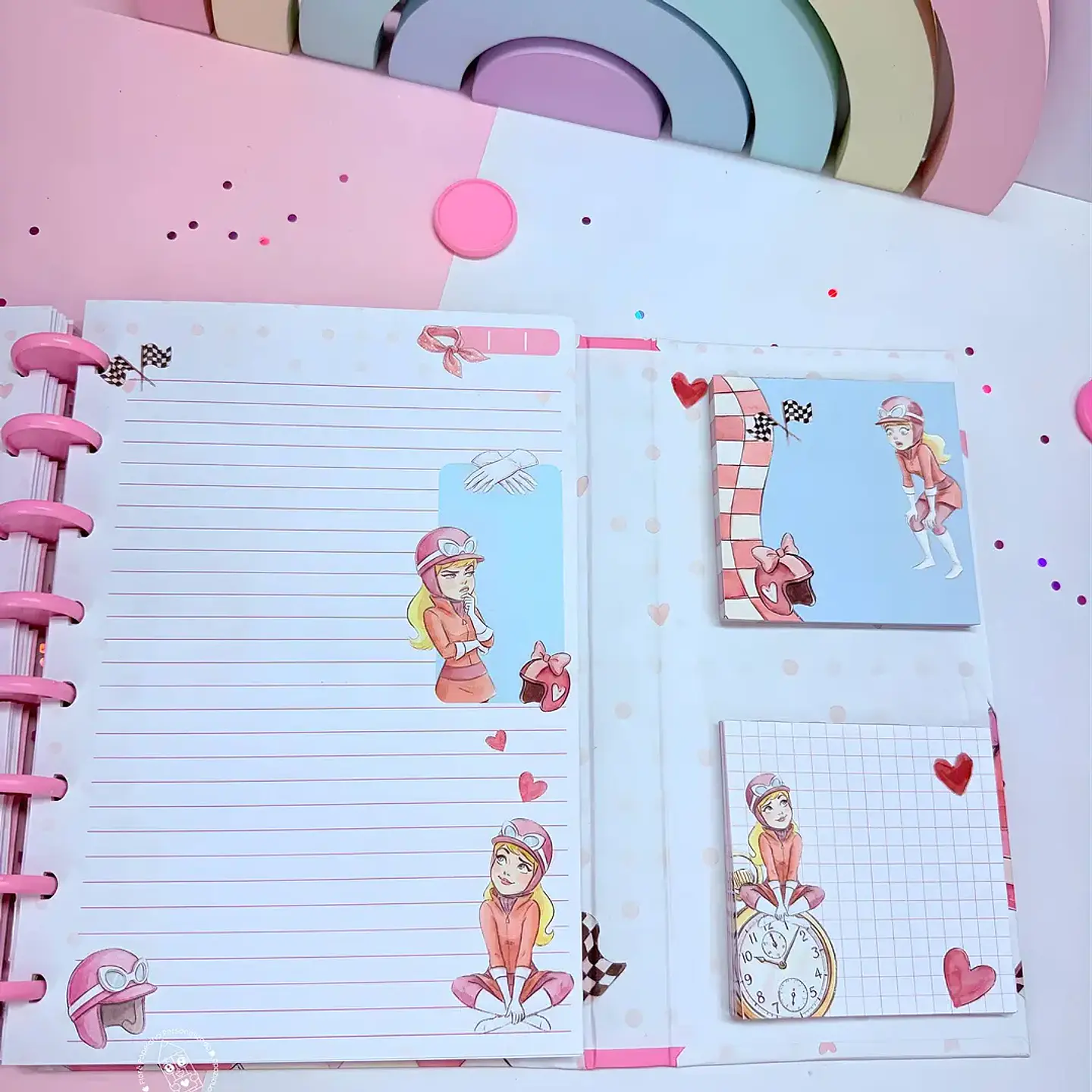 Arquivo Caderno Especial Duplo Disco A5 - Penelope Pitstop 5