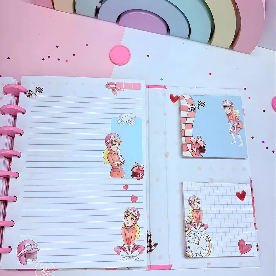 Arquivo Caderno Especial Duplo Disco A5 - Penelope Pitstop 5