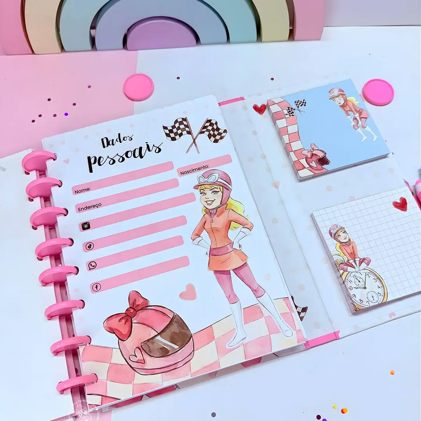 Arquivo Caderno Especial Duplo Disco A5 - Penelope Pitstop 7