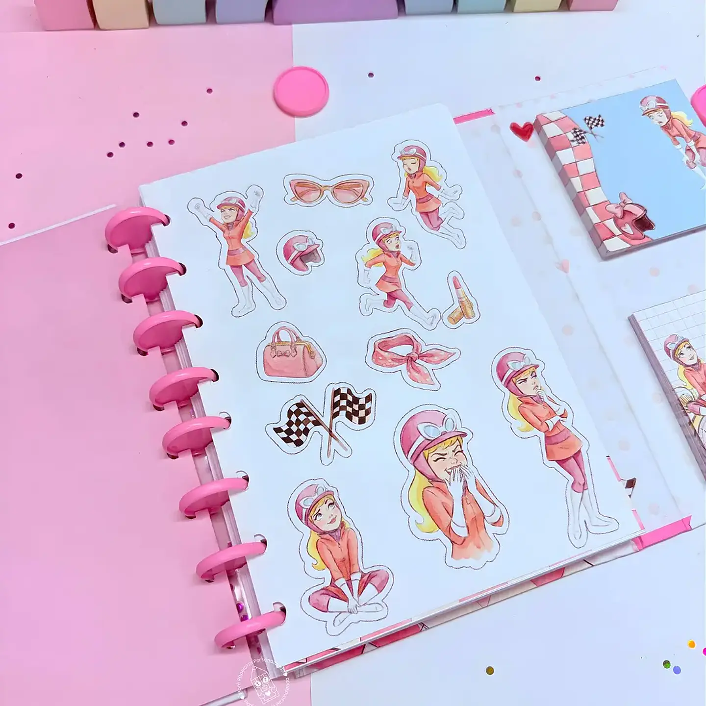 Arquivo Caderno Especial Duplo Disco A5 - Penelope Pitstop 8