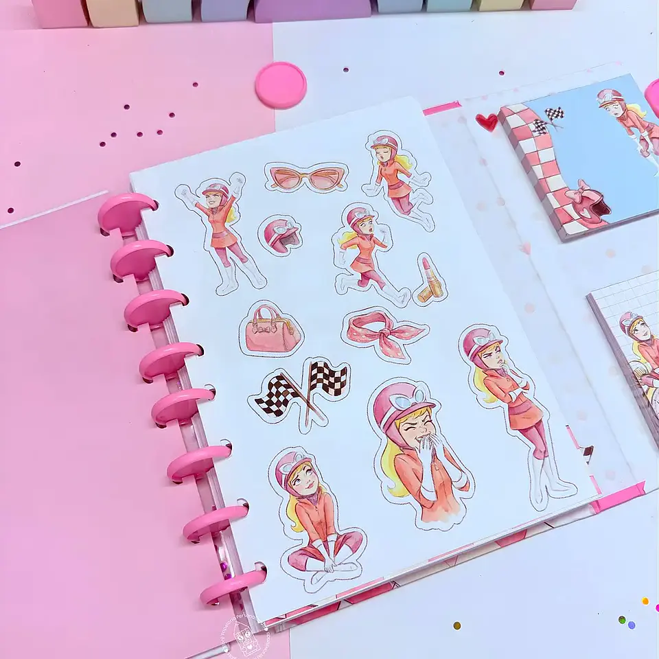 Arquivo Caderno Especial Duplo Disco A5 - Penelope Pitstop 8