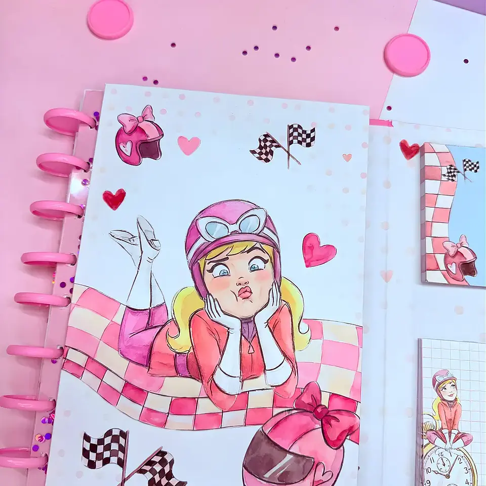 Arquivo Caderno Especial Duplo Disco A5 - Penelope Pitstop 9