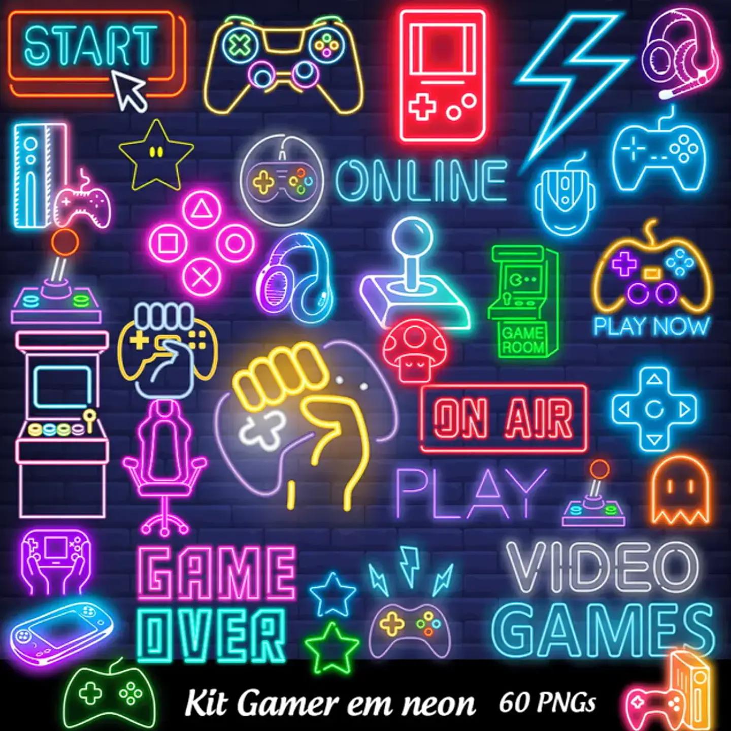 Kit Digital Gamer Neon 1