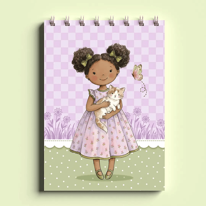 Arquivo Bloco Bonequinhas A6 Wire-O Espiral 7