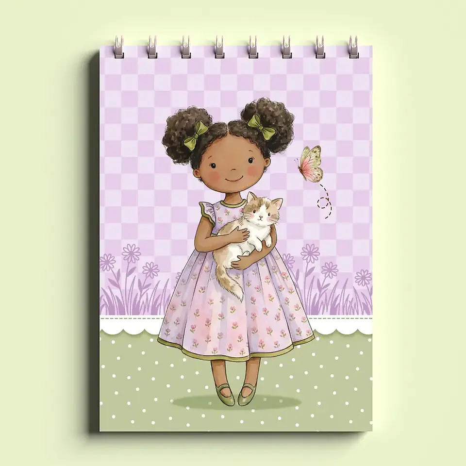 Arquivo Bloco Bonequinhas A6 Wire-O Espiral 7