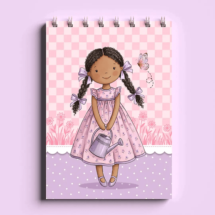 Arquivo Bloco Bonequinhas A6 Wire-O Espiral 1