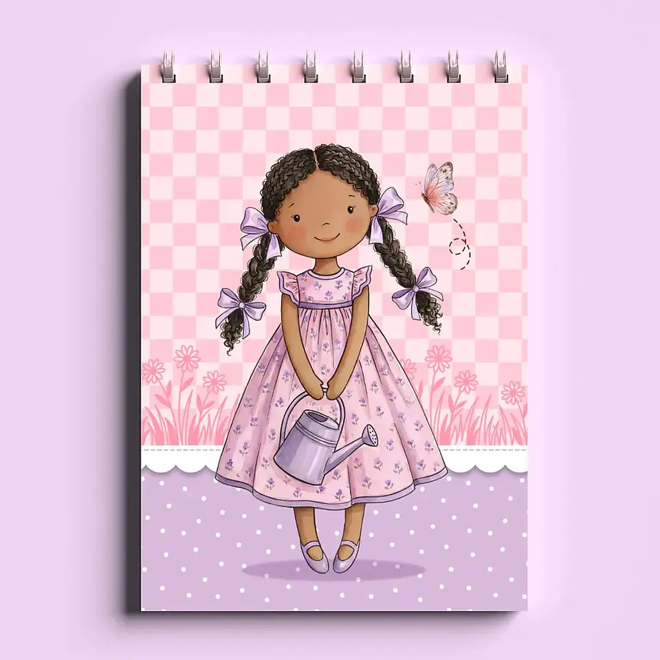 Arquivo Bloco Bonequinhas A6 Wire-O Espiral 1