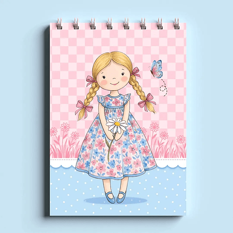 Arquivo Bloco Bonequinhas A6 Wire-O Espiral 8