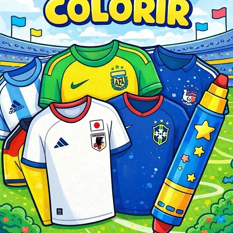 Arquivo Livro de Colorir Camisas da Copa do Mundo