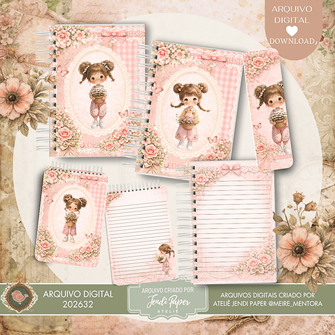 Arquivo Cadernos Menina Florista 1