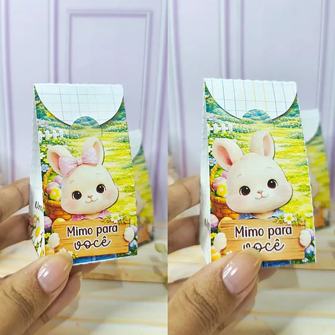 Arquivo Páscoa Coelho Caixa Sacolinha Pequena Comprida