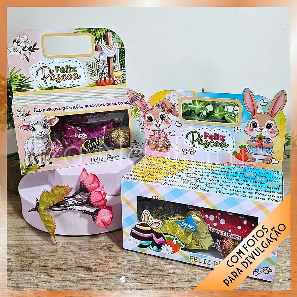 Arquivo Páscoa 2 Caixinhas de Alcinha com Visor 1