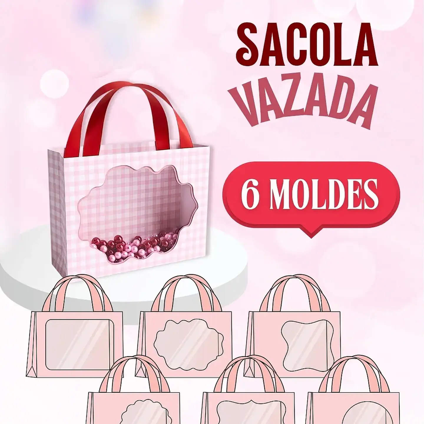 Arquivo Molde Sacola com Vitrine 1