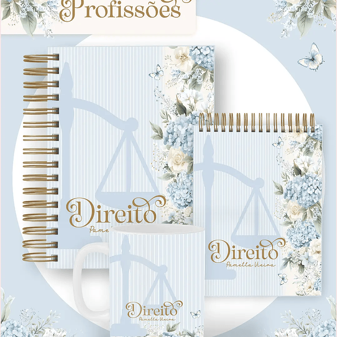 Arquivo Pack Profissões Floral Azul - Pamella 1