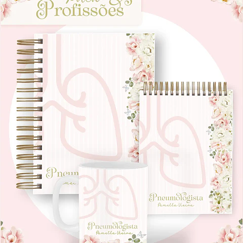Arquivo Pack Profissões Floral Rosa - Pamella