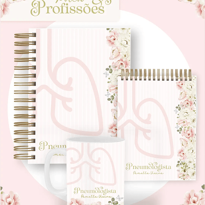 Arquivo Pack Profissões Floral Rosa - Pamella 1