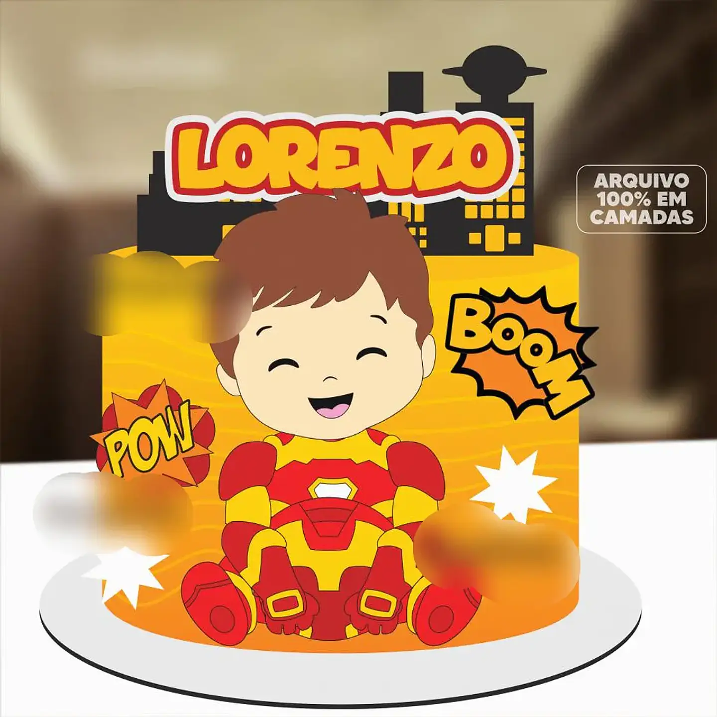 Arquivo Topo de Bolo Homem de Ferro 1