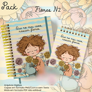 Arquivo Caderno Pautado A5+Bloquinho A6 Flores N2