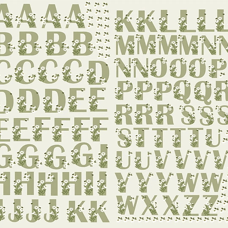 Arquivo DTF UV Alfabeto Margaridas (impressão em mêtro) 1